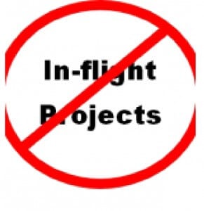 Stop in-flight projects sign