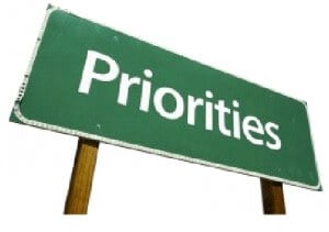 sign showing prioritise