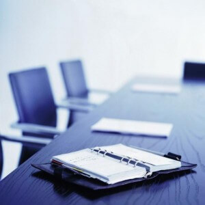 PMO meeting agenda on table