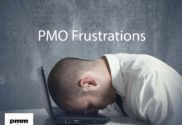 A fristrated PMO manager slumped on laptop
