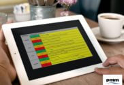 Reviewing PMO RAG level guidance on tablet