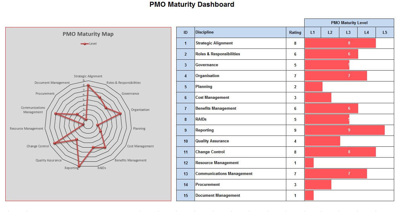 Example of PMO Maturity Dashboard