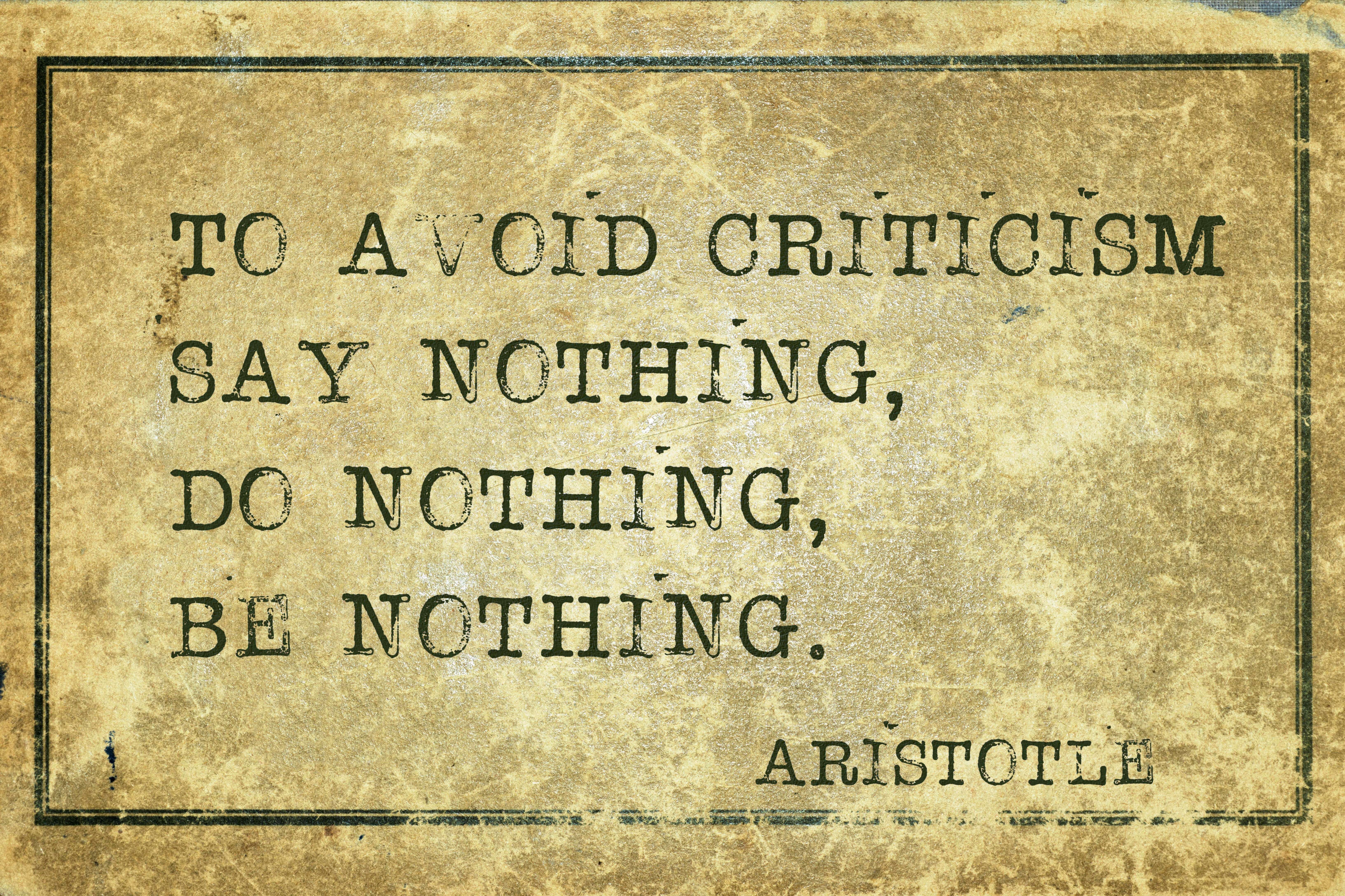 How to avoid criticism quote