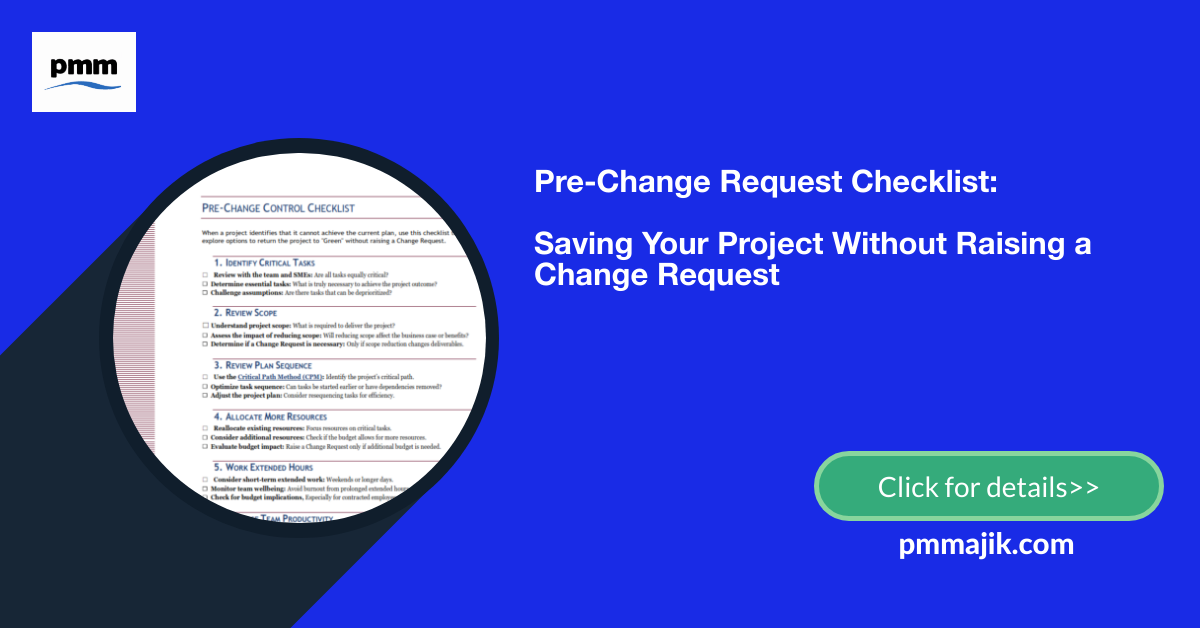 Pre-Change Request Checklist: Saving Your Project Without Raising a Change Request